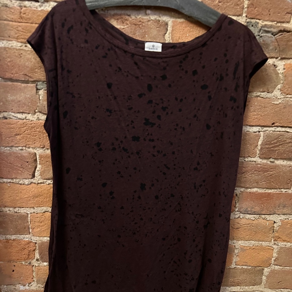 Evereve Asymetric Burgundy/Black Tunic Size S